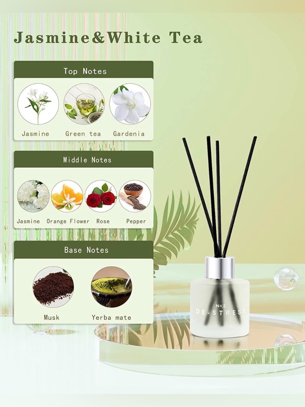 3-Scent Reed Diffuser Set with Reeds - Picture 7 of 16